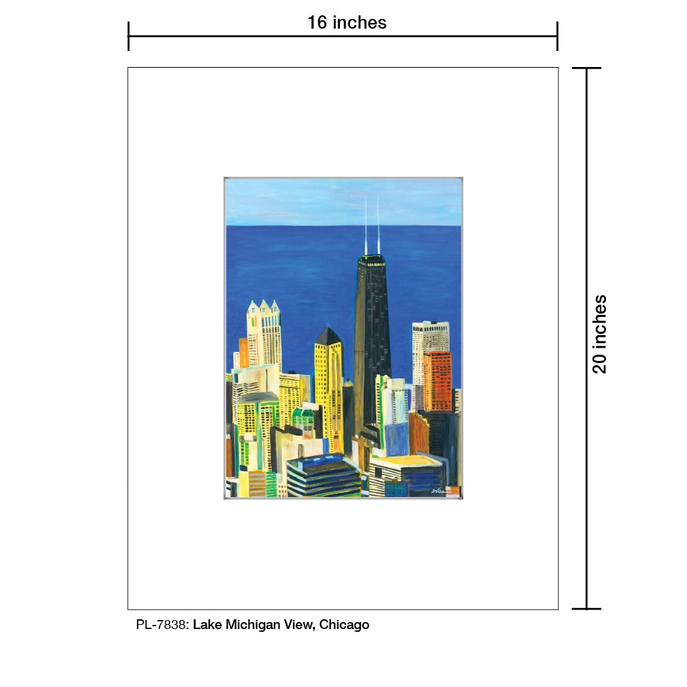 Lake Michigan View, Chicago, Print (#7838) - Printed Canvas