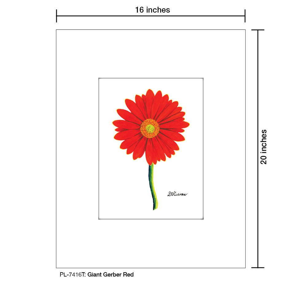 Giant Gerber Red, Print (#7416T) - Printed Canvas