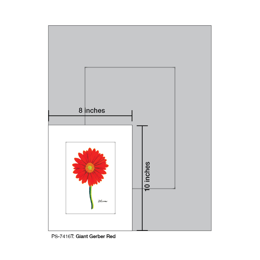 Giant Gerber Red, Print (#7416T) - Printed Canvas