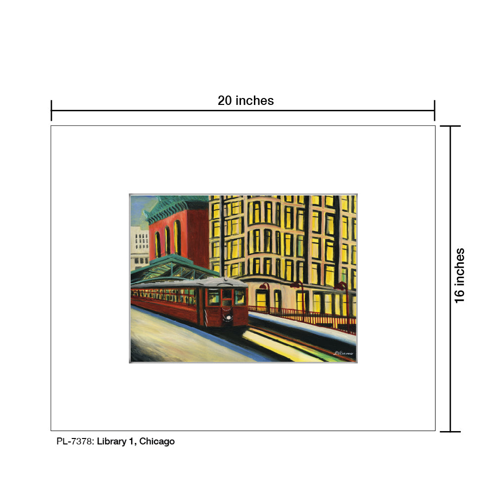 Library 1, Chicago, Print (#7378) - Printed Canvas