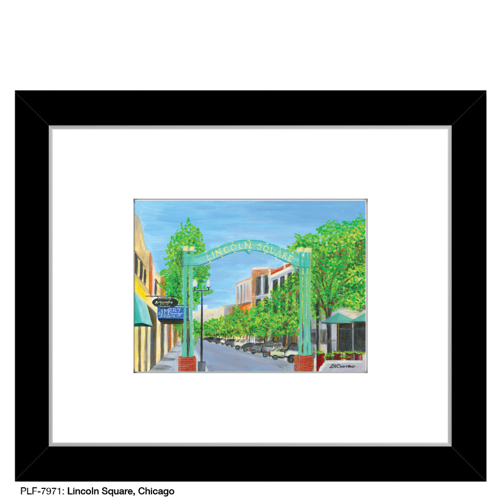 Lincoln Square, Chicago, Print (#7971A), Print Matted, www.printedcanvas.com