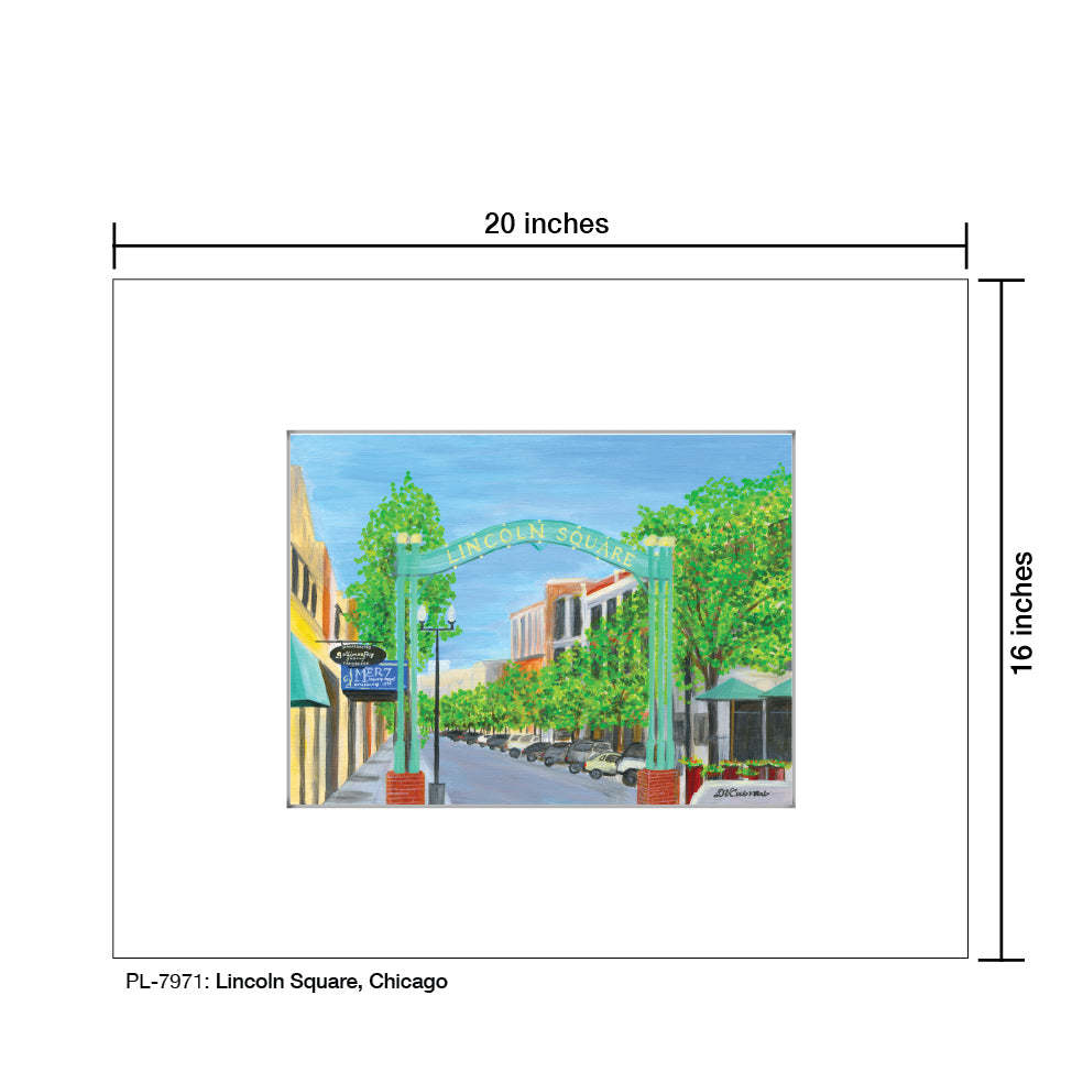 Lincoln Square, Chicago, Print (#7971A), Printe Matted, www.printedcanvas.com