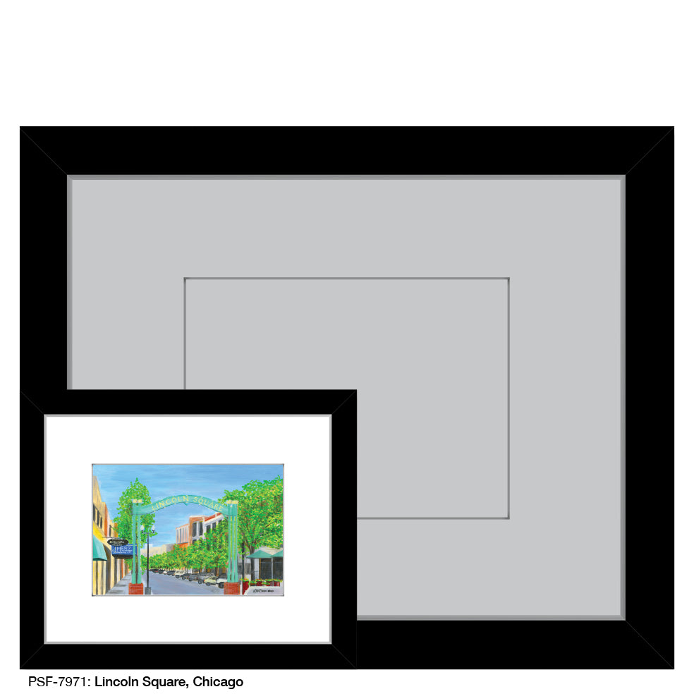 Lincoln Square, Chicago, Print (#7971A), Print Matted, www.printedcanvas.com