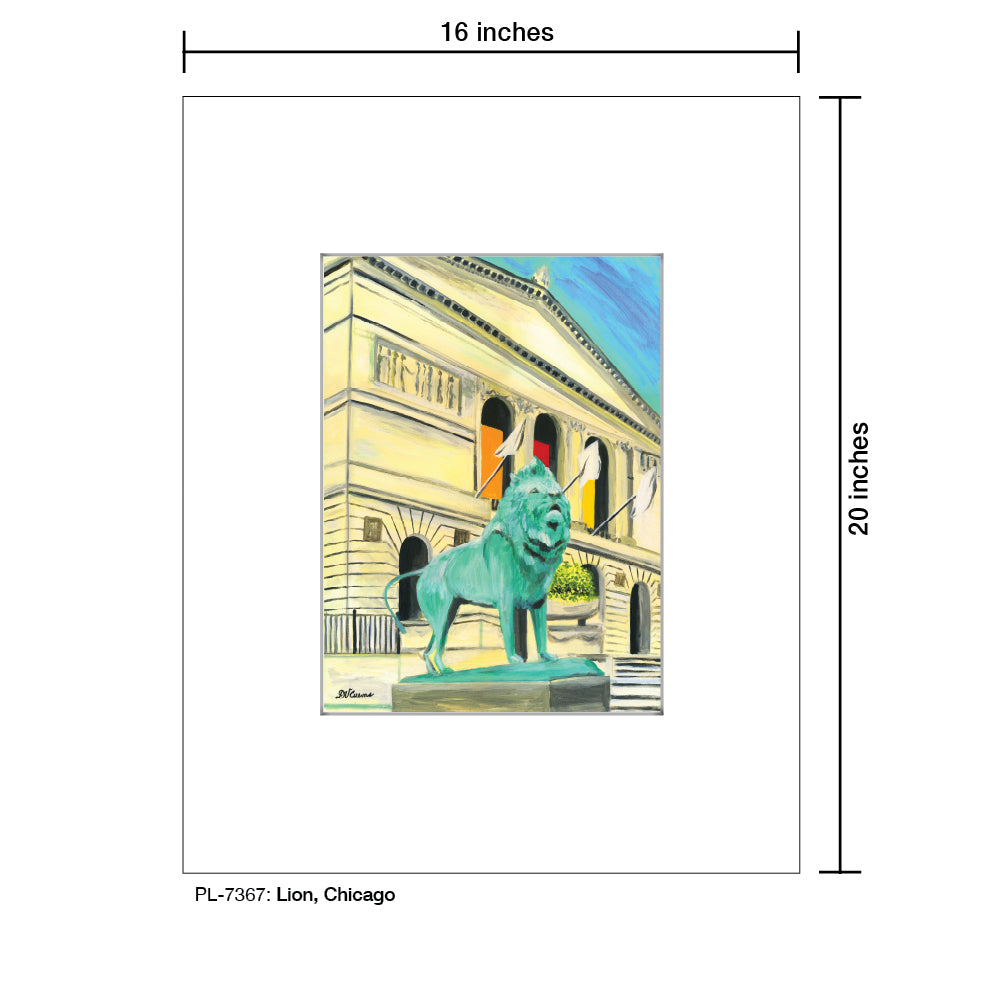 Lion, Chicago, Print (#7367A), Printe Matted, www.printedcanvas.com