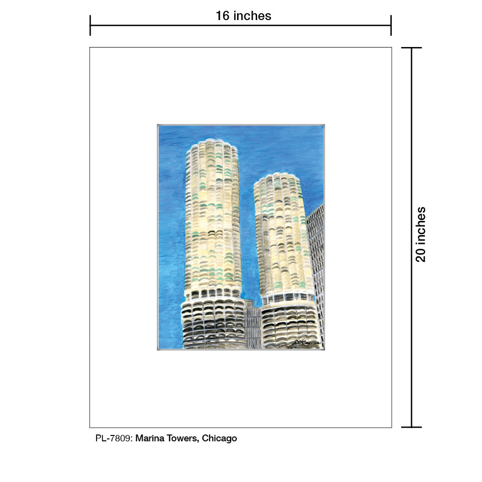 Marina Towers, Chicago, Print (#7809) - Printed Canvas