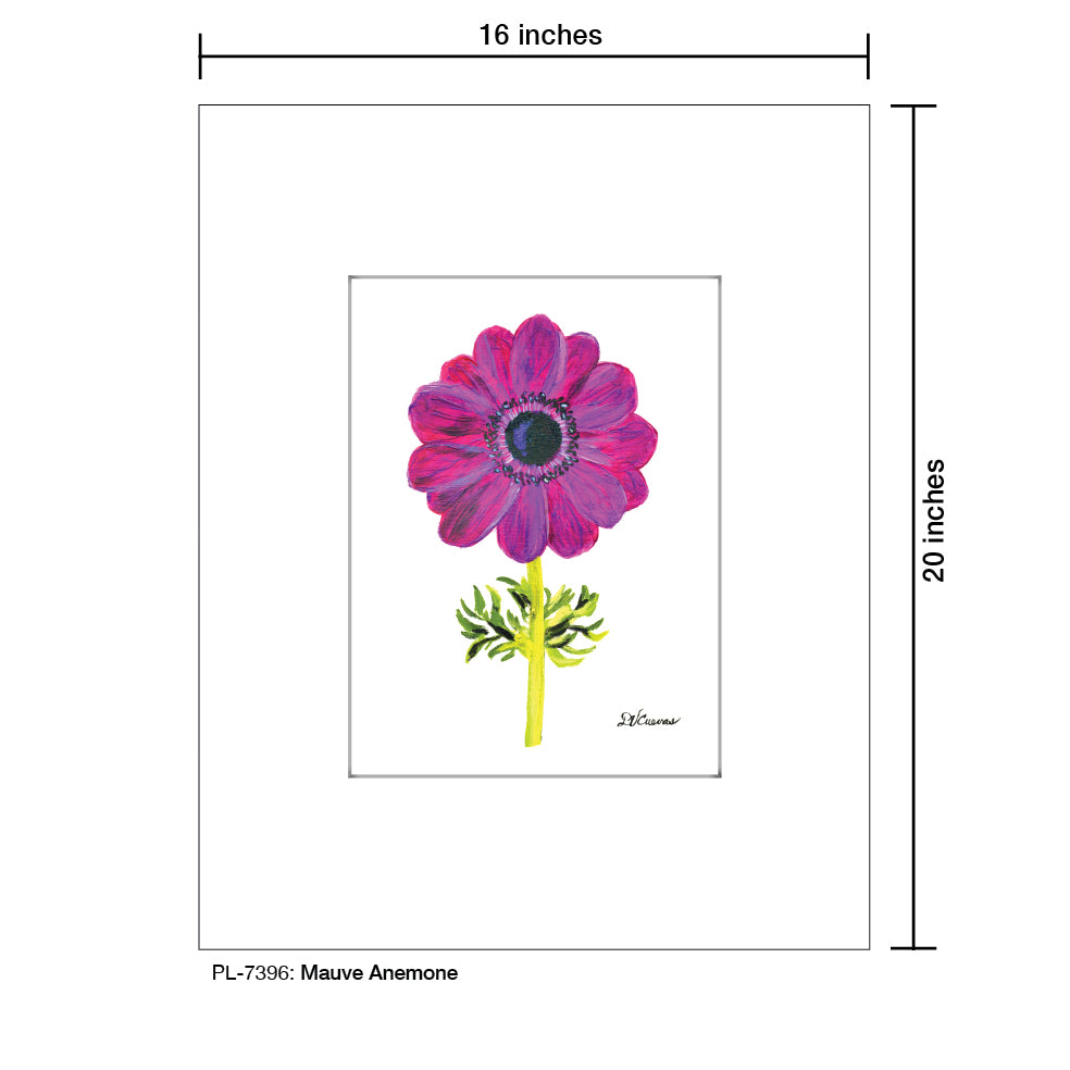 Mauve Anemone, Print (#7396A), Printe Matted, www.printedcanvas.com