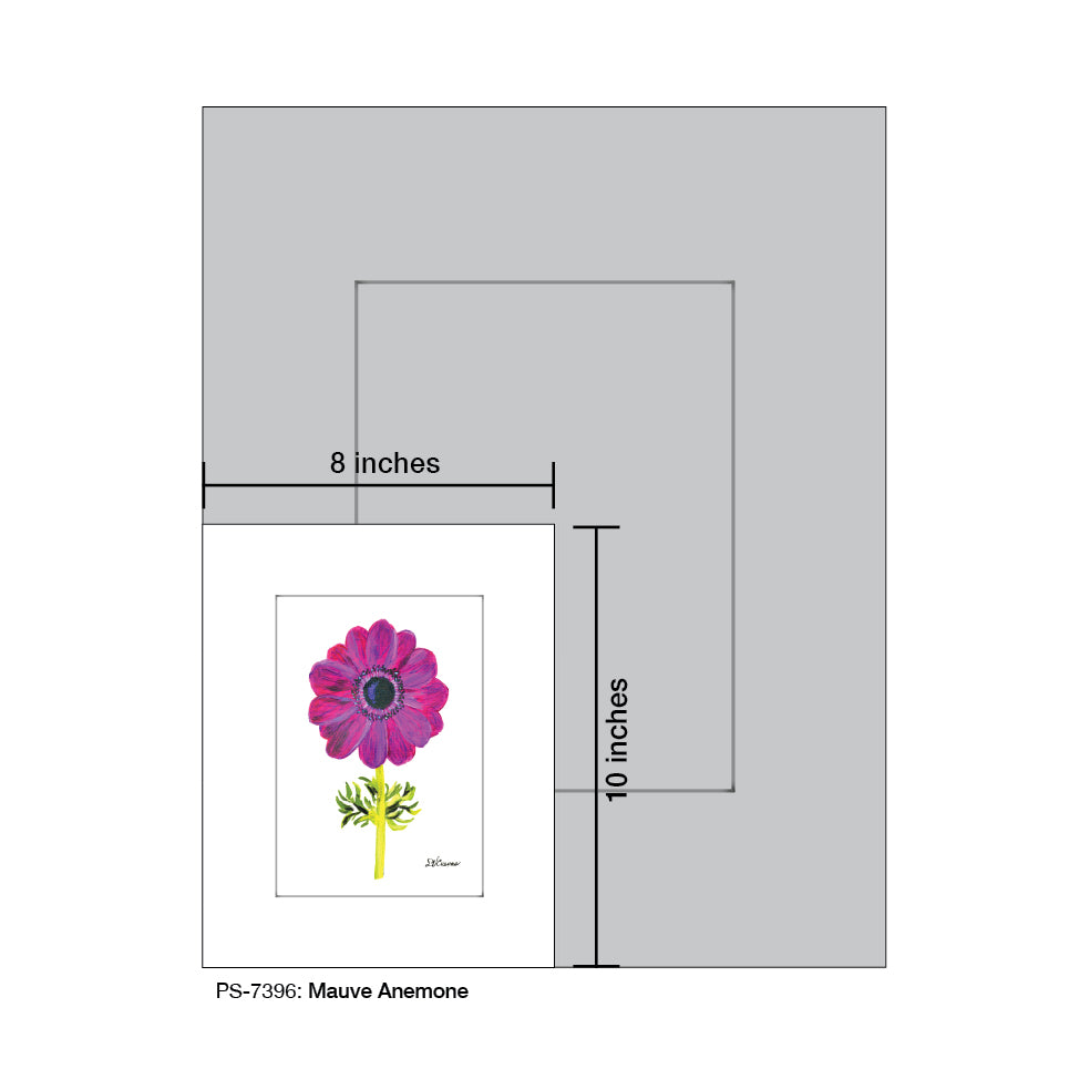 Mauve Anemone, Print (#7396A), Print Matted, www.printedcanvas.com