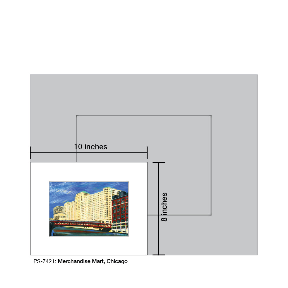 Merchandise Mart, Chicago, Print (#7421A), Print Matted, www.printedcanvas.com