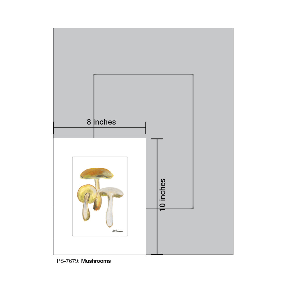 Mushrooms, Print (#7679A), Print Matted, www.printedcanvas.com