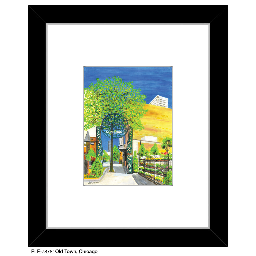 Old Town, Chicago, Print (#7878A), Print Matted, www.printedcanvas.com