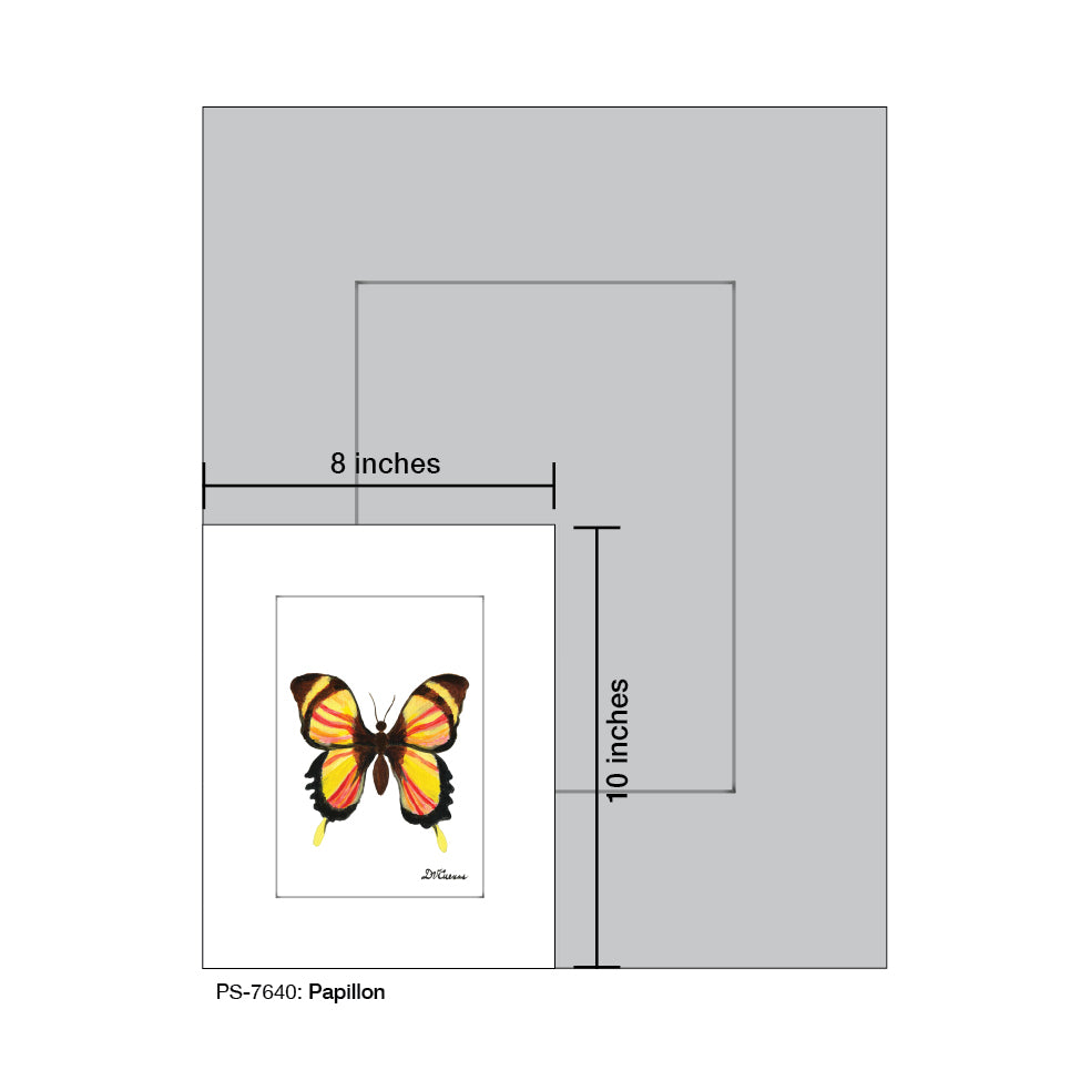 Papillon, Print (#7640A), Print Matted, www.printedcanvas.com