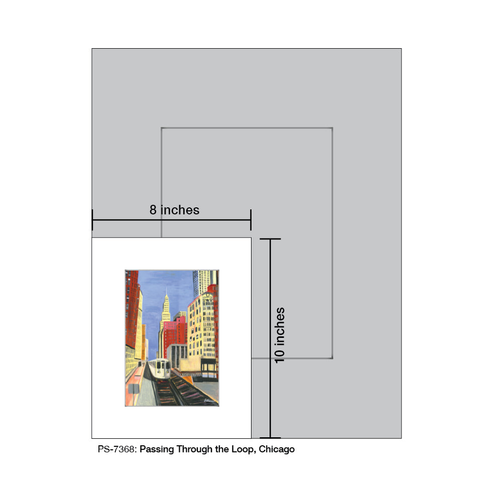 Passing through the Loop, Chicago, Print (#7368A), Print Matted, www.printedcanvas.com