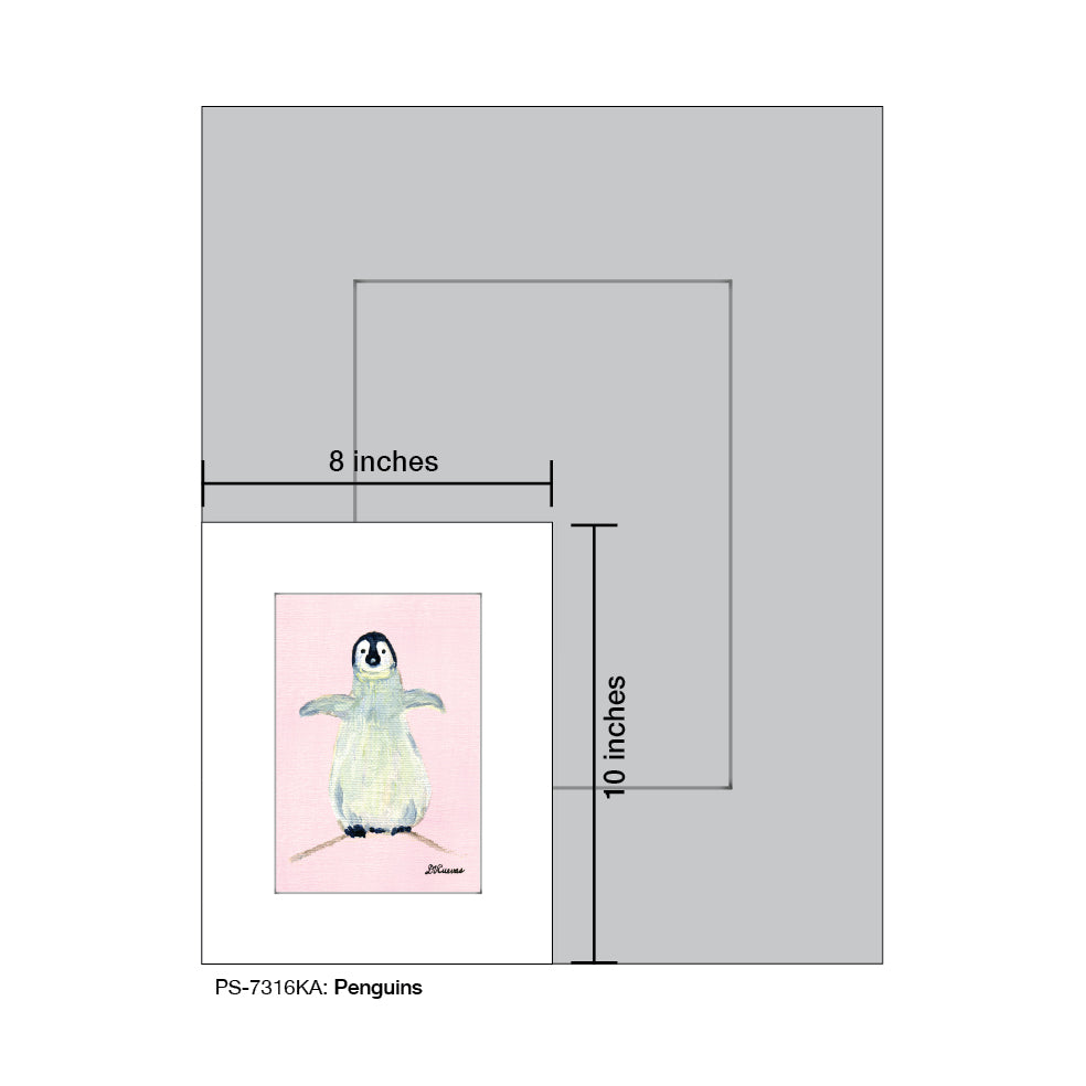 Penguins, Print (#7316KA), Print Matted, www.printedcanvas.com