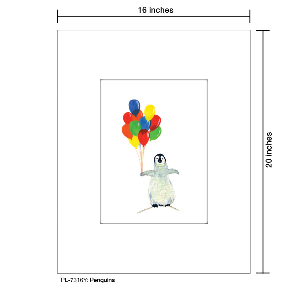 Penguins, Print (#7316Y), Printe Matted, www.printedcanvas.com