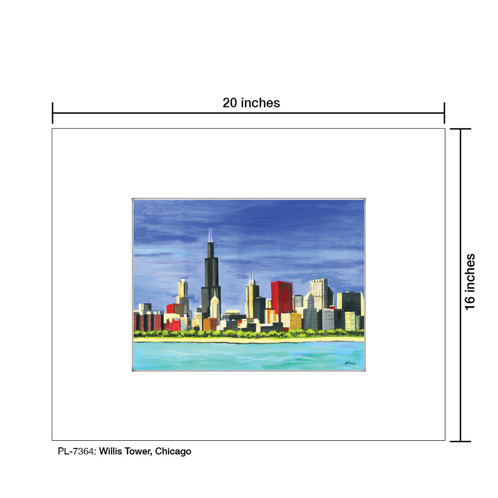 Willis Tower, Chicago, Print (#7364B), Printe Matted, www.printedcanvas.com