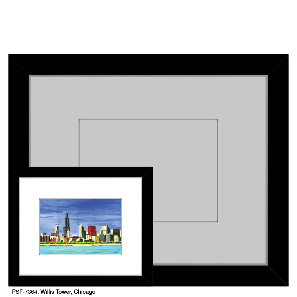 Willis Tower, Chicago, Print (#7364B), Print Matted, www.printedcanvas.com