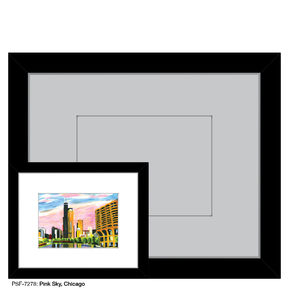 Pink Sky, Chicago, Print (#7278) - Printed Canvas