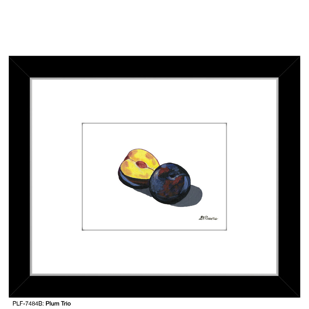 Plum Trio 1, Print (#7484B), Print Matted, www.printedcanvas.com
