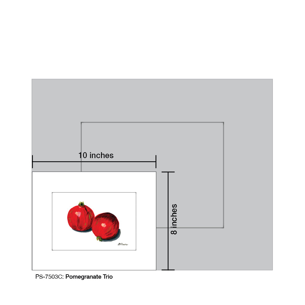 Pomegranate Trio 1, Print (#7503C), Print Matted, www.printedcanvas.com