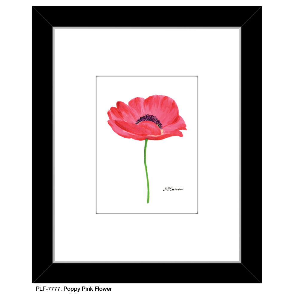 Poppy Pink Flower, Print (#7777B), Print Matted, www.printedcanvas.com