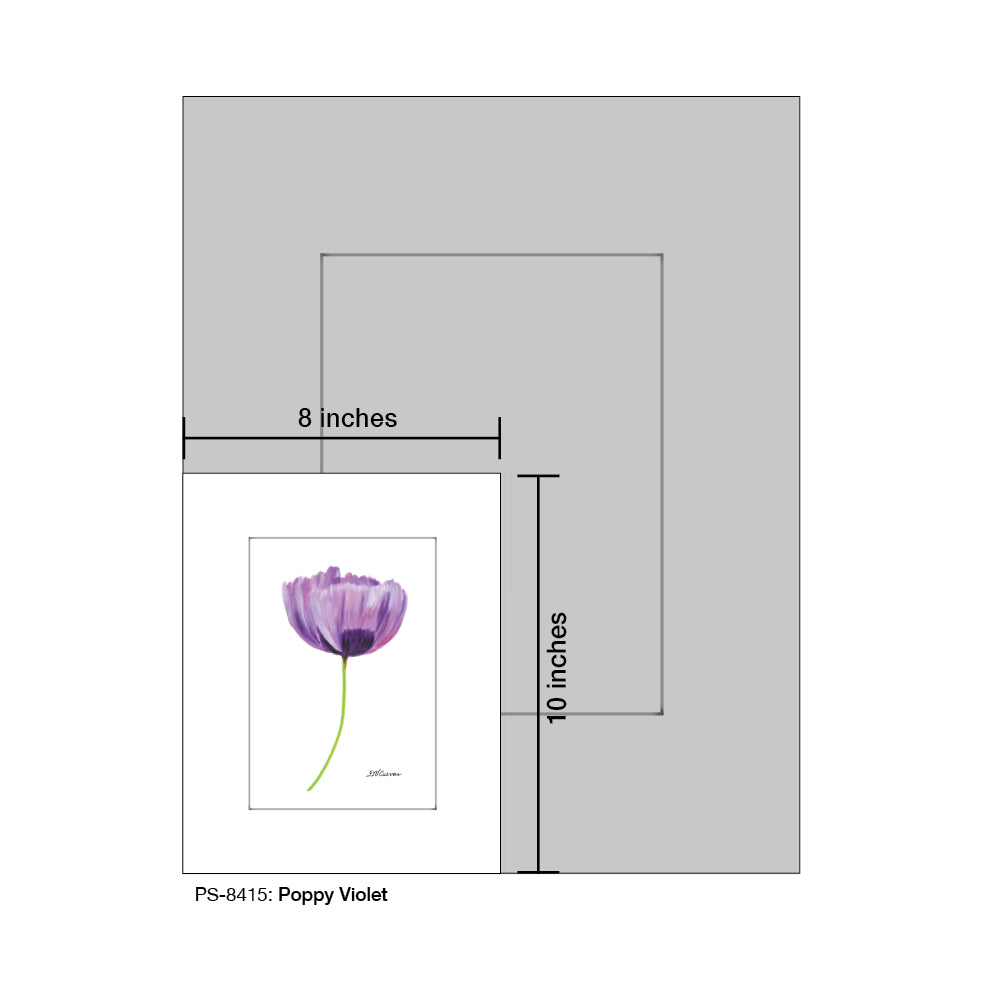 Poppy Violet, Print (#8415A), Print Matted, www.printedcanvas.com