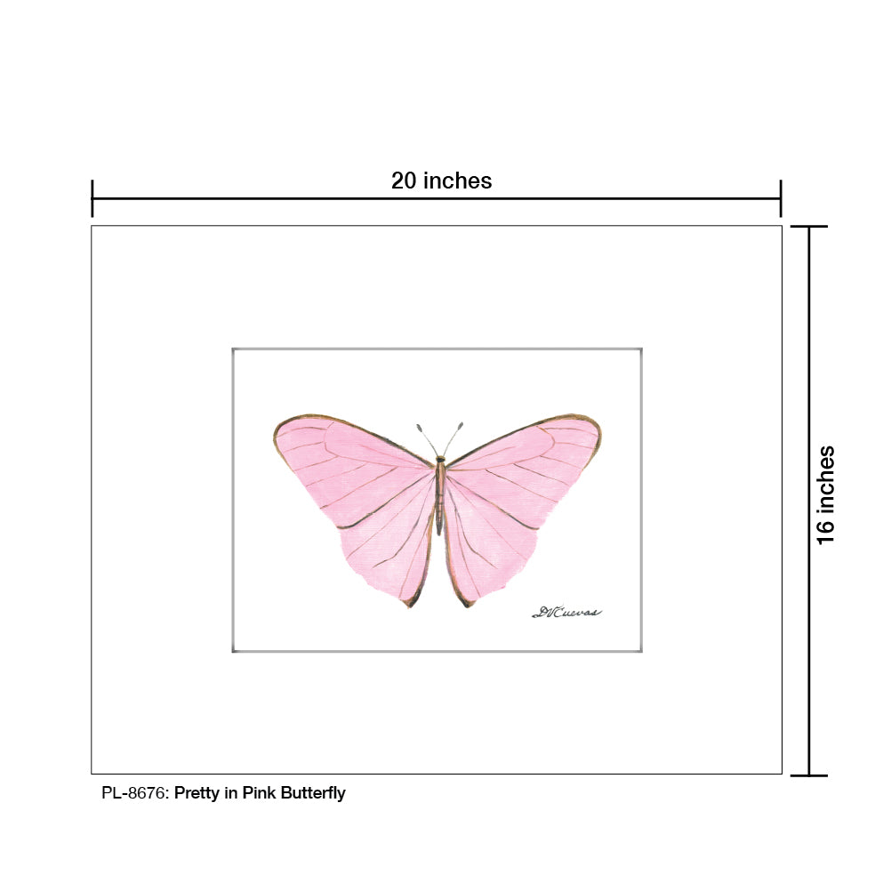 Pretty in Pink Butterfly, Print (#8676H), Printe Matted, www.printedcanvas.com