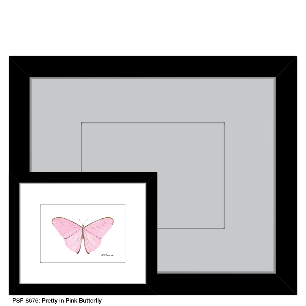 Pretty in Pink Butterfly, Print (#8676H), Print Matted, www.printedcanvas.com