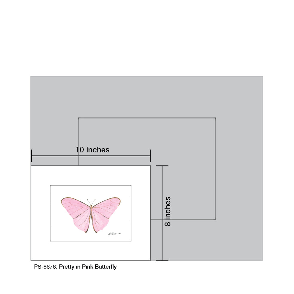Pretty in Pink Butterfly, Print (#8676H), Print Matted, www.printedcanvas.com