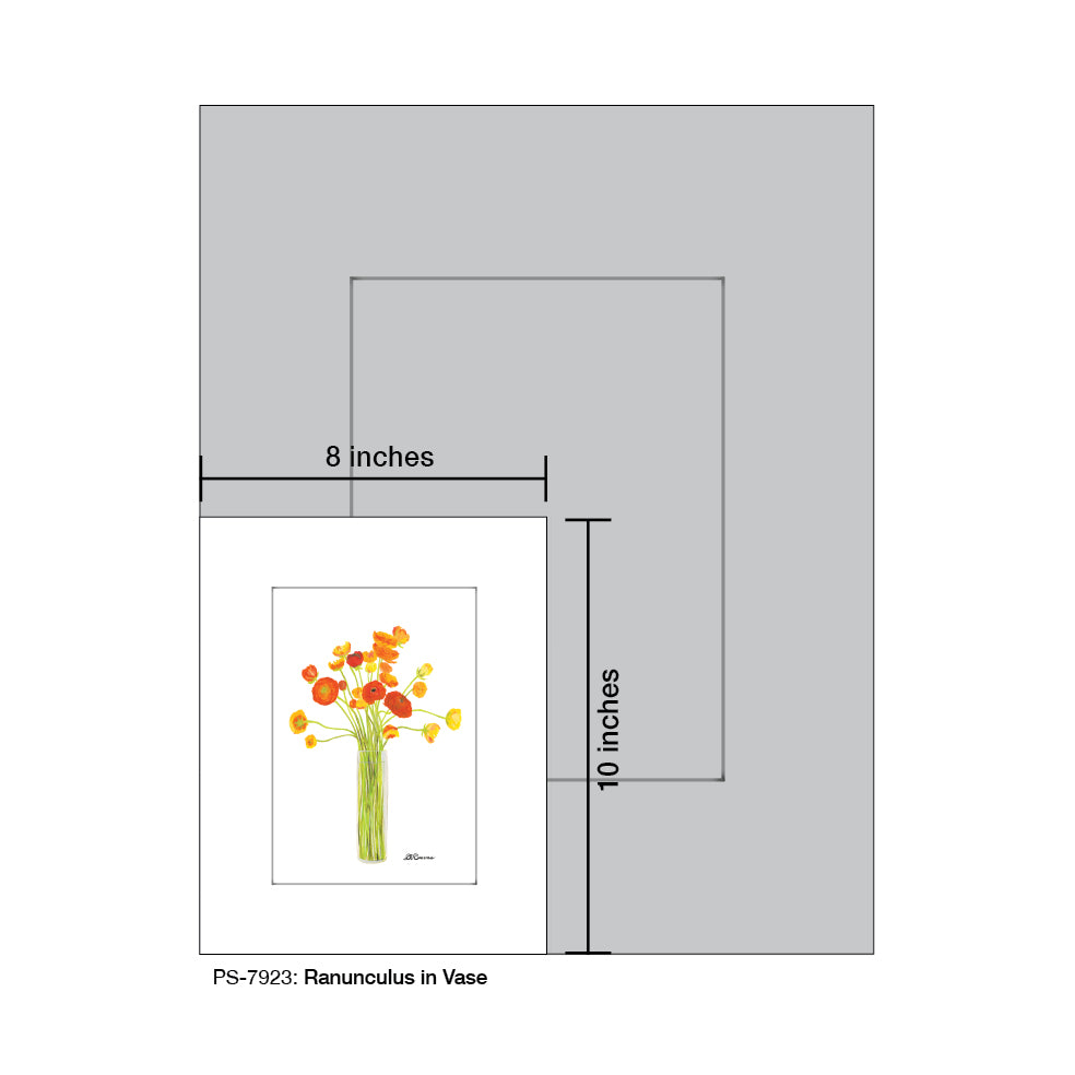 Ranunculus in Vase, Print (#7923) - Printed Canvas
