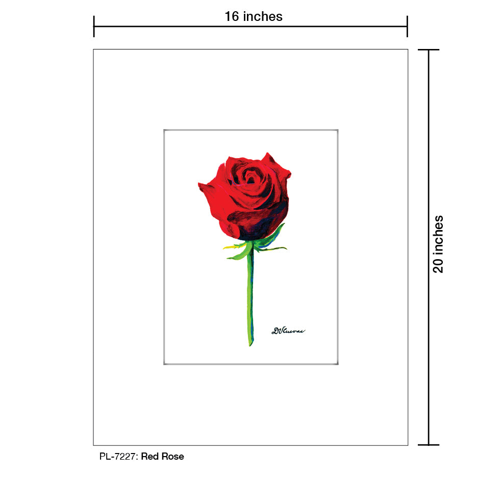Red Rose, Print (#7227) - Printed Canvas