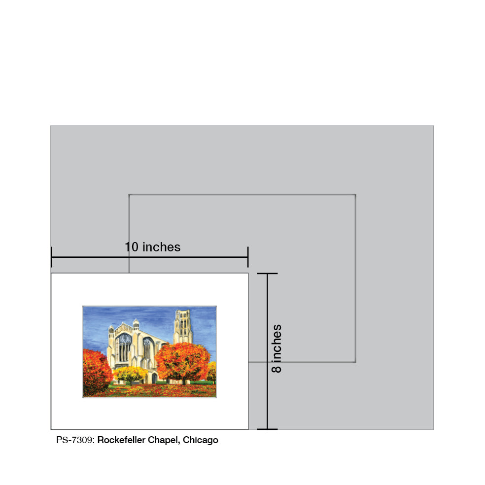 Rockefeller Chapel, Chicago, Print (#7309A), Print Matted, www.printedcanvas.com