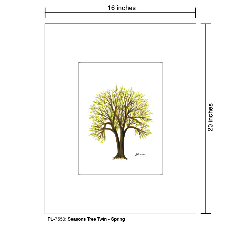 Seasons Tree Twin, Print (#7550A), Printe Matted, www.printedcanvas.com