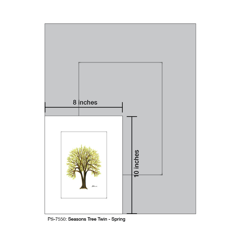 Seasons Tree Twin, Print (#7550A), Print Matted, www.printedcanvas.com