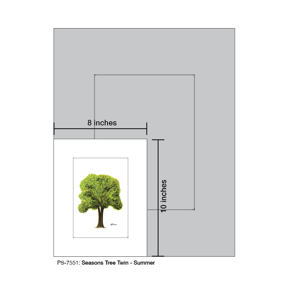 Seasons Tree Twin, Print (#7551B), Print Matted, www.printedcanvas.com