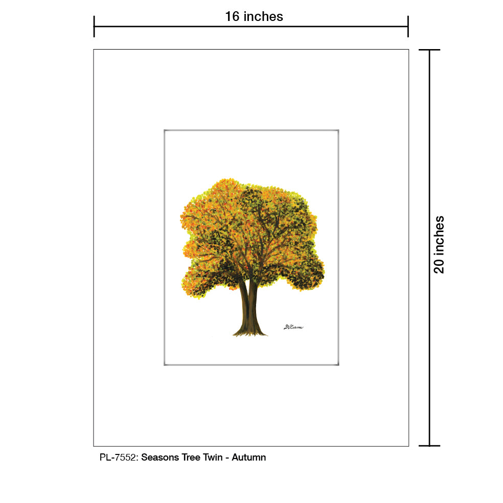Seasons Tree Twin, Print (#7552C), Printe Matted, www.printedcanvas.com