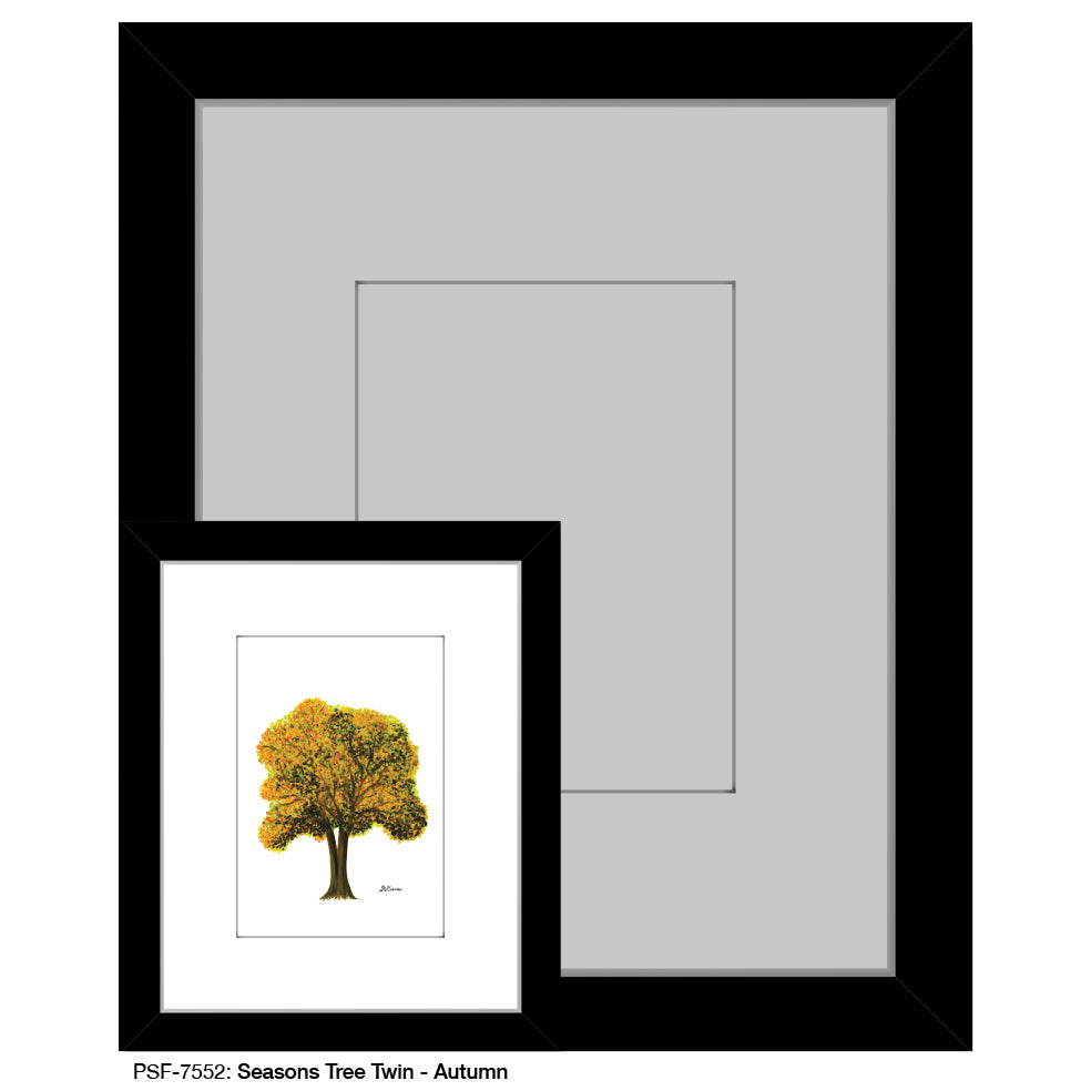 Seasons Tree Twin, Print (#7552C), Print Matted, www.printedcanvas.com