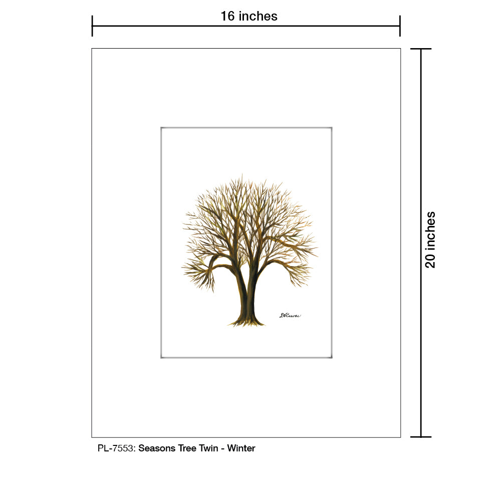 Seasons Tree Twin, Print (#7553A), Printe Matted, www.printedcanvas.com