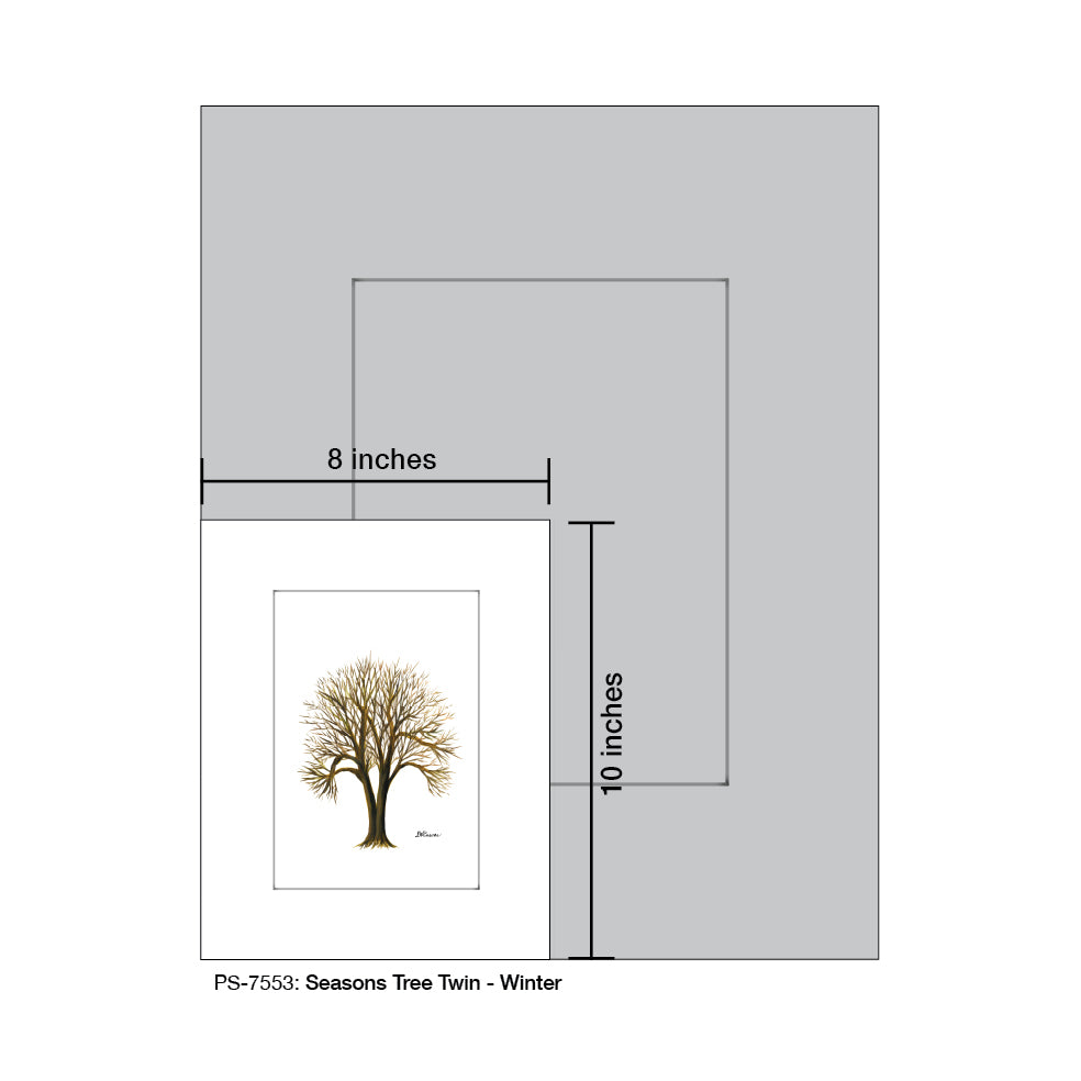 Seasons Tree Twin, Print (#7553A), Print Matted, www.printedcanvas.com