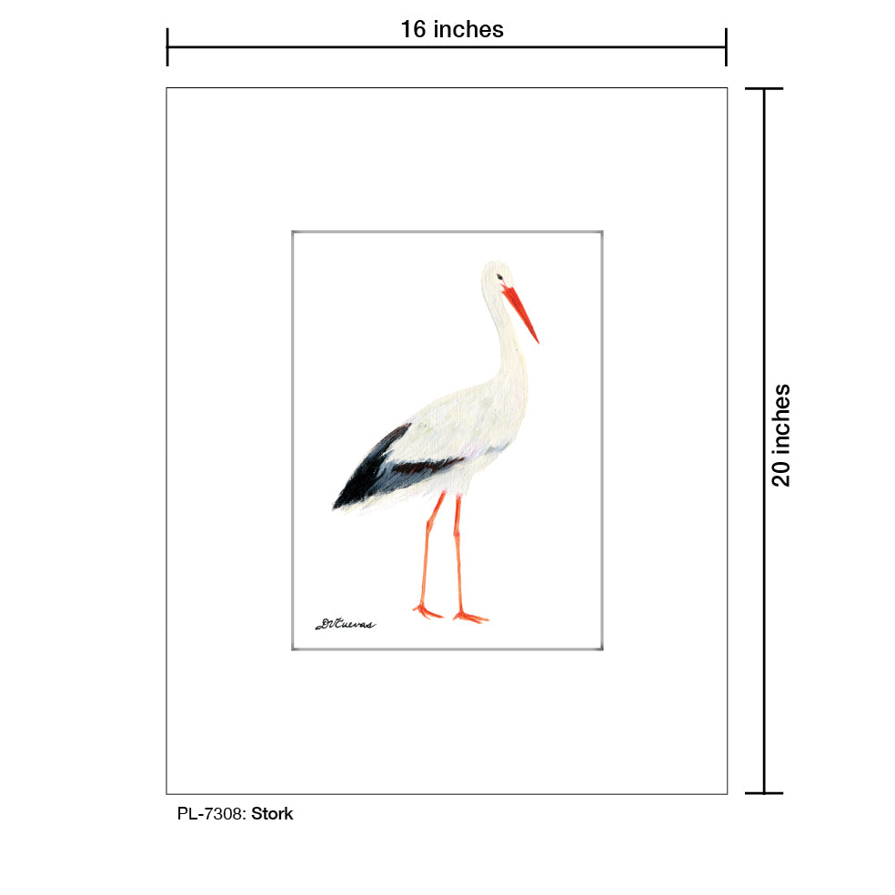 Stork, Print (#7308B), Printe Matted, www.printedcanvas.com