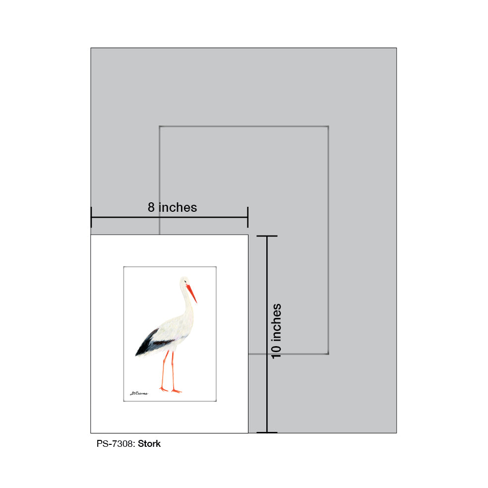 Stork, Print (#7308B), Print Matted, www.printedcanvas.com