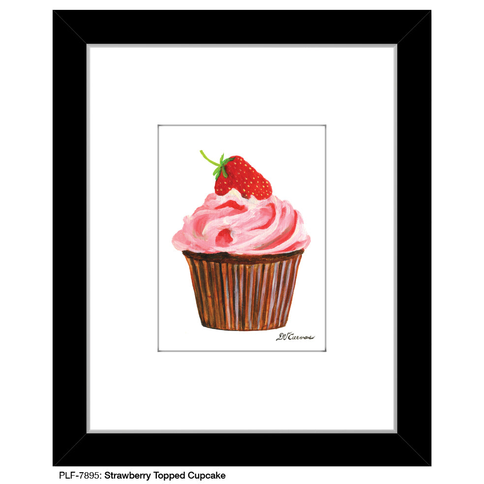 Strawberry Topped Cupcake, Print (#7895) - Printed Canvas