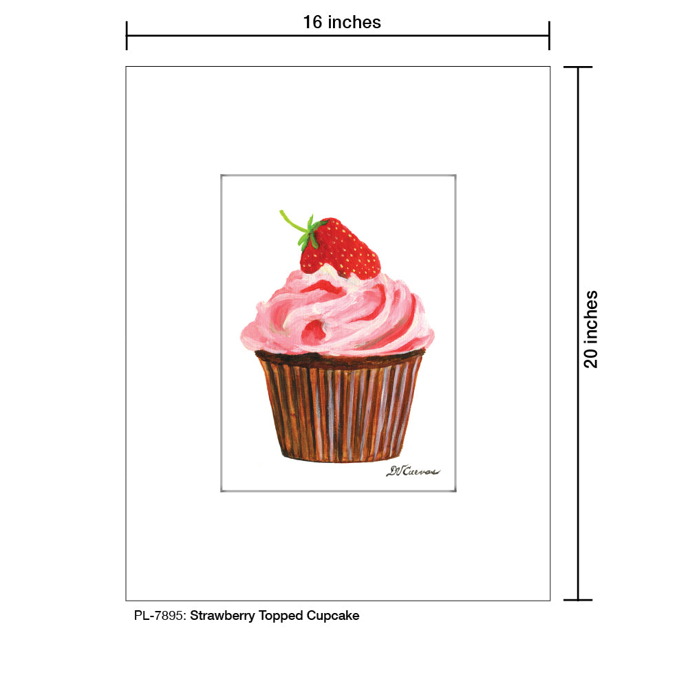 Strawberry Topped Cupcake, Print (#7895) - Printed Canvas