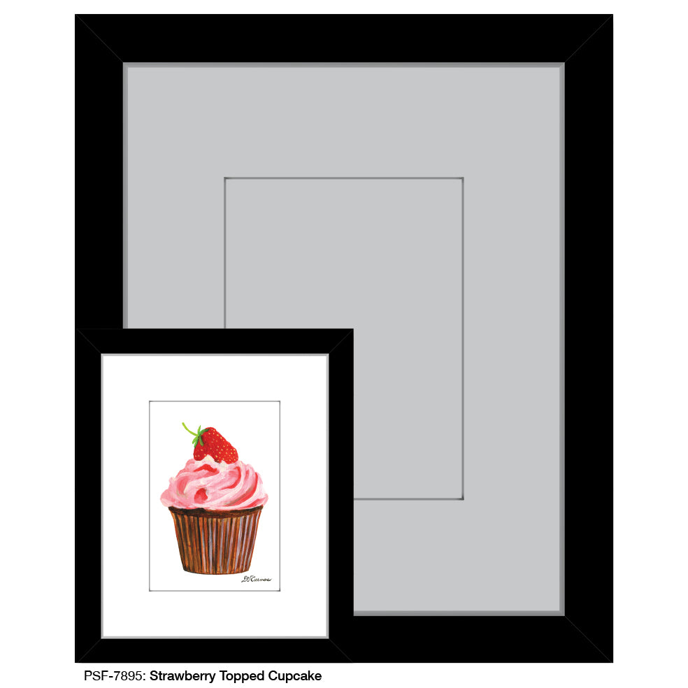 Strawberry Topped Cupcake, Print (#7895) - Printed Canvas