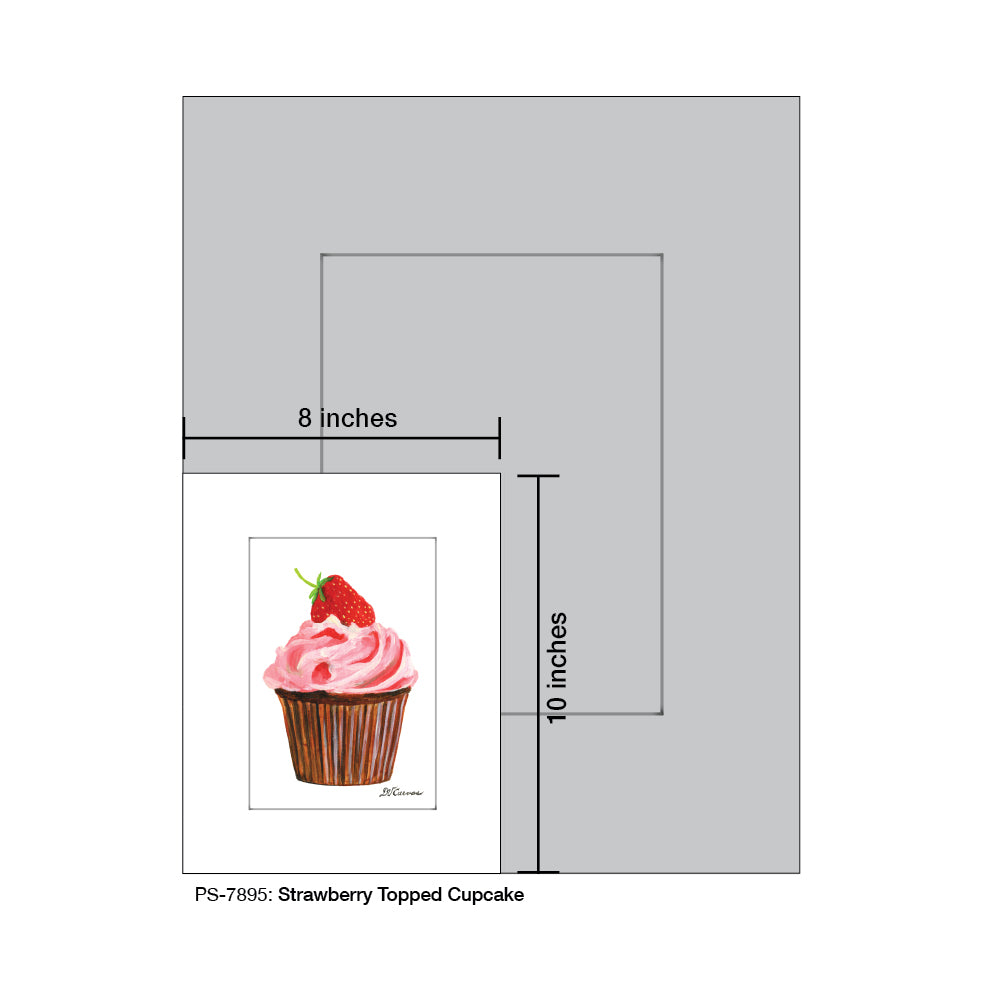 Strawberry Topped Cupcake, Print (#7895) - Printed Canvas