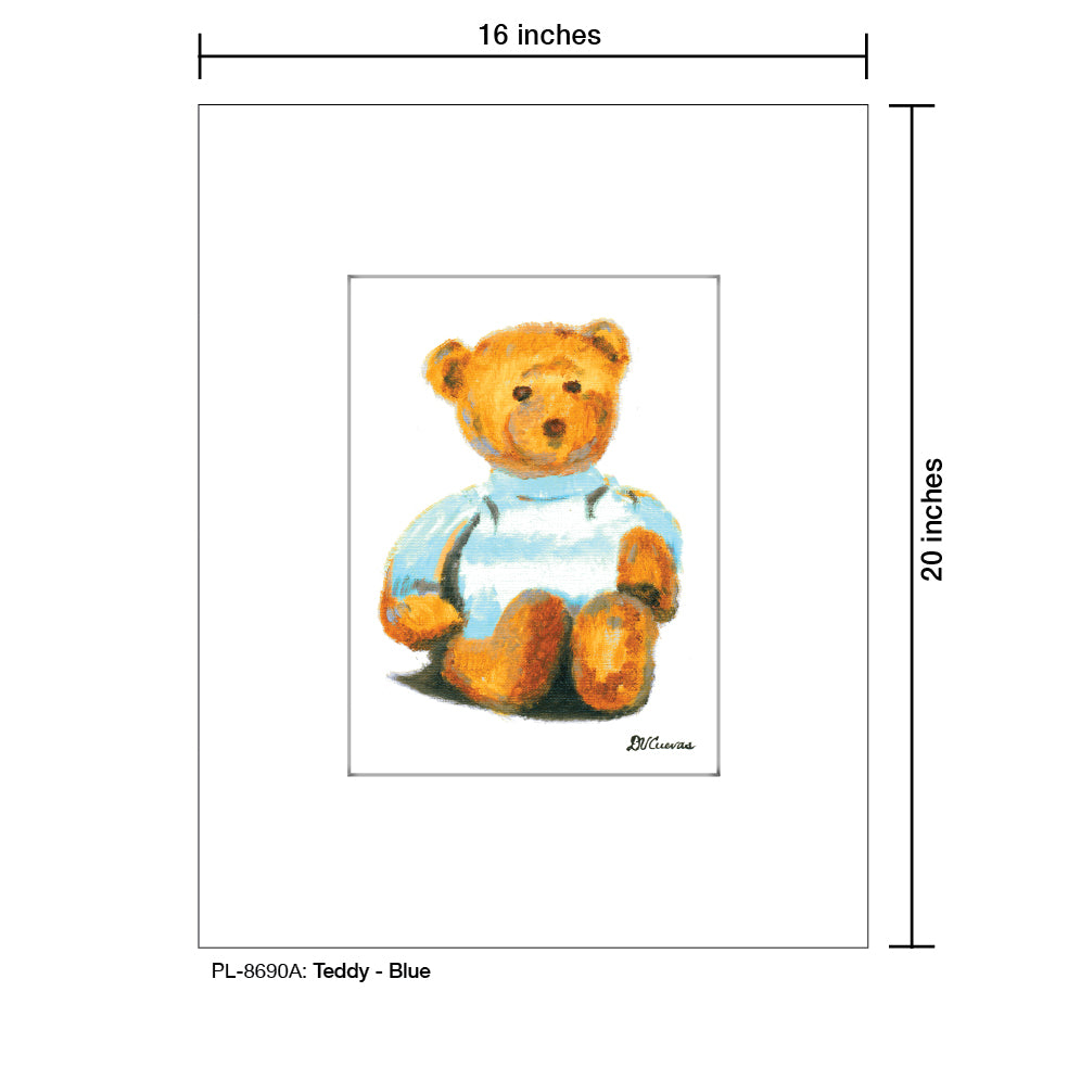 Teddy - Blue, Print (#8690A), Printe Matted, www.printedcanvas.com