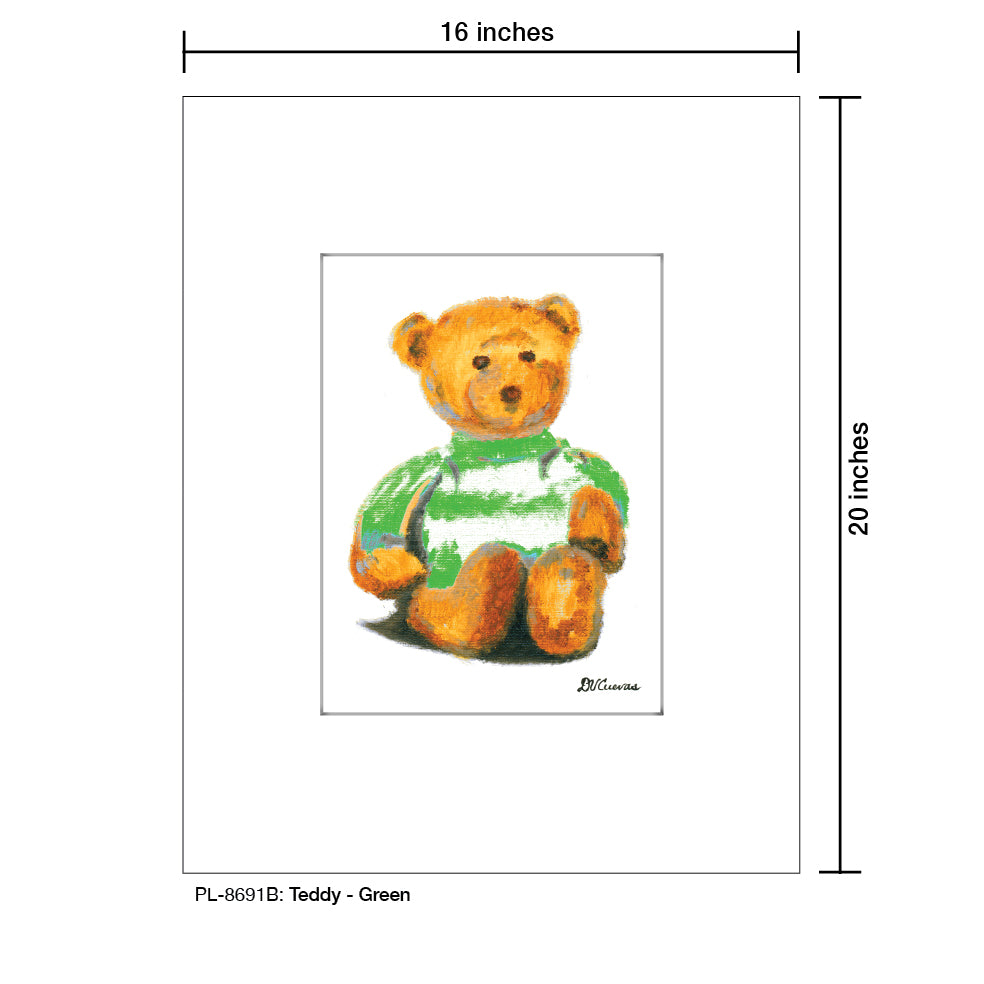 Teddy - Green, Print (#8691B), Printe Matted, www.printedcanvas.com