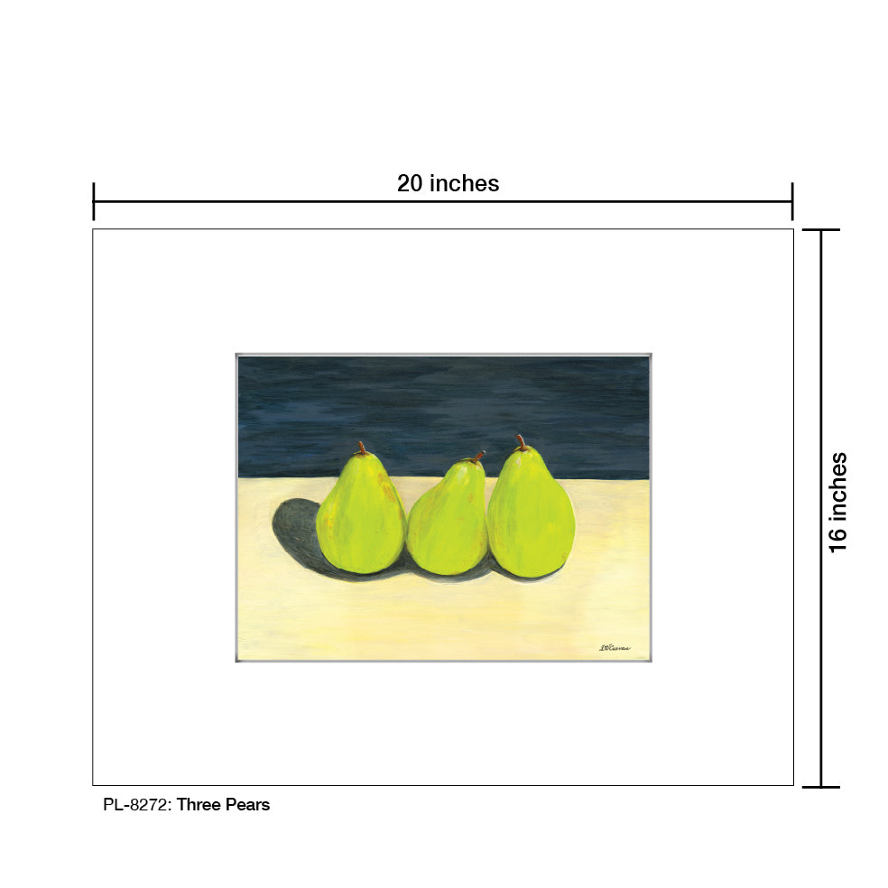 Three Pears, Print (#8272A), Printe Matted, www.printedcanvas.com