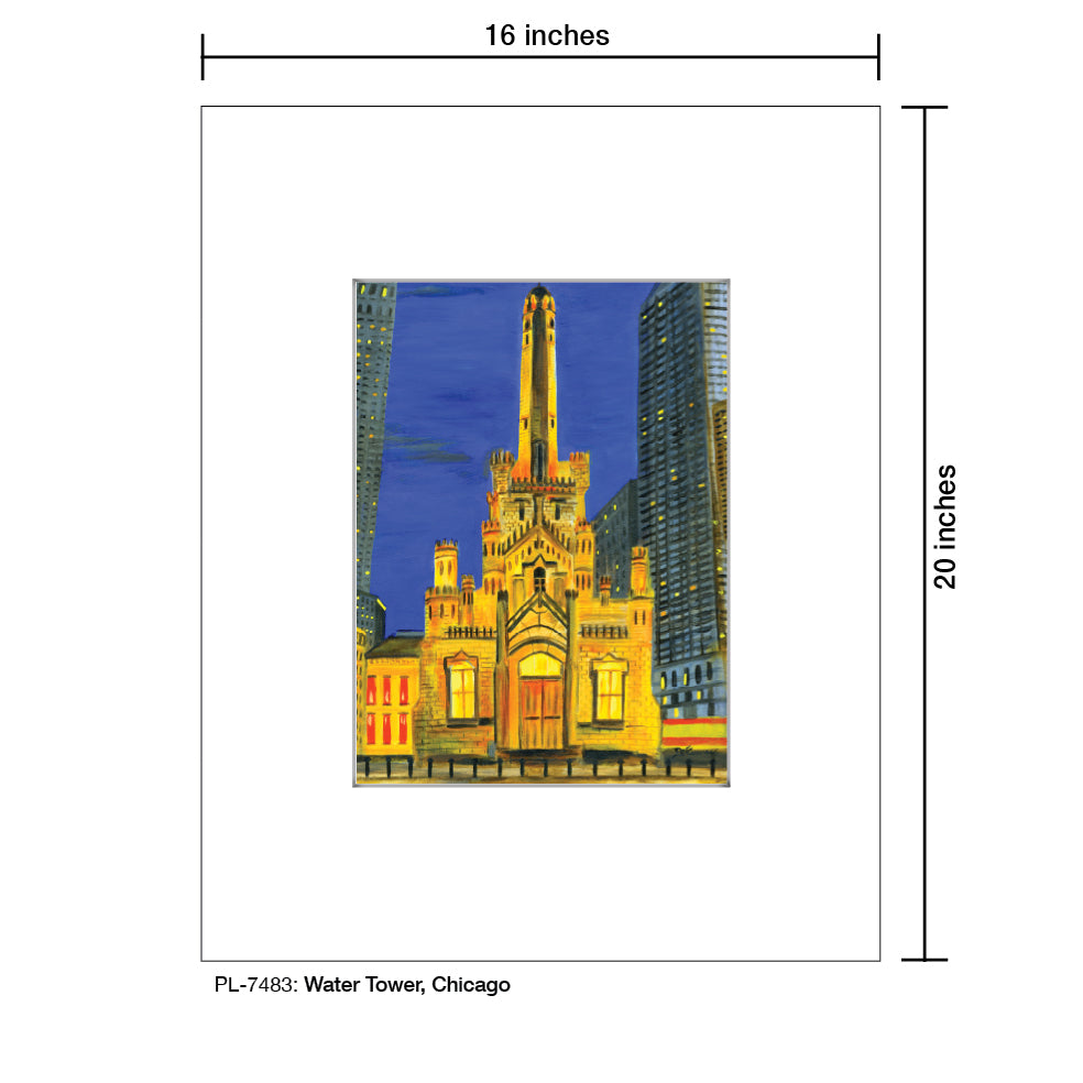Water Tower, Chicago, Print (#7483A), Printe Matted, www.printedcanvas.com