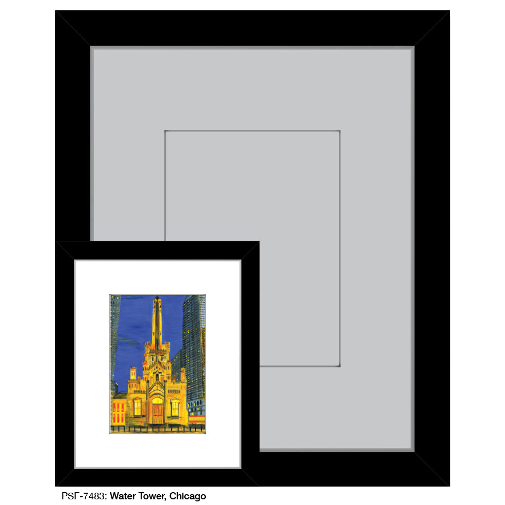Water Tower, Chicago, Print (#7483A), Print Matted, www.printedcanvas.com