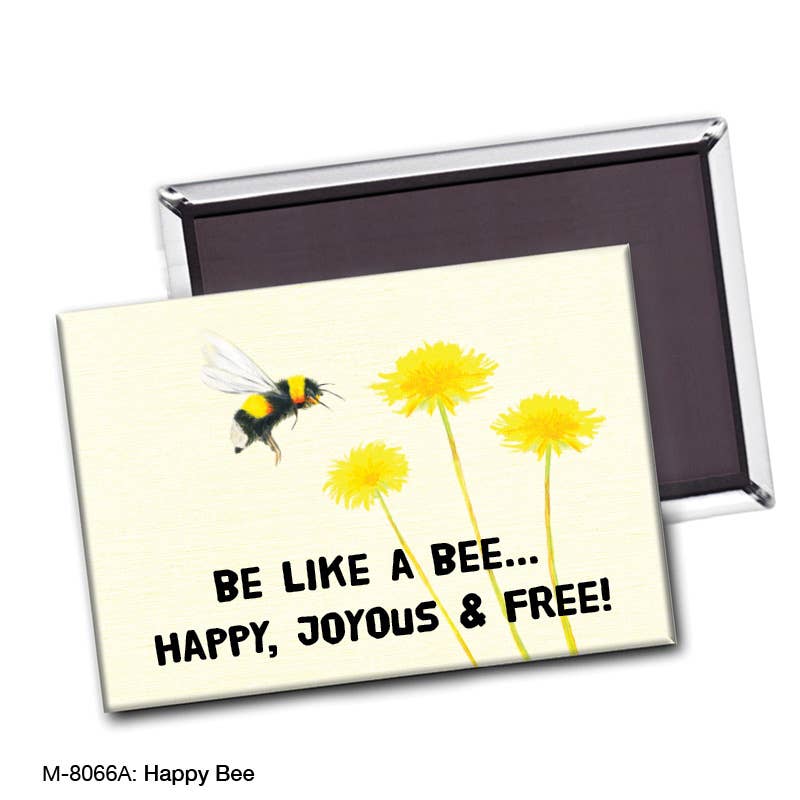 Happy Bee, Magnet (M-8066A), front, printedcanvas.com